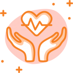 Two hands icon protecting heart