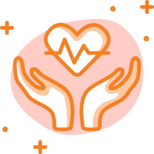 Two hands icon protecting heart